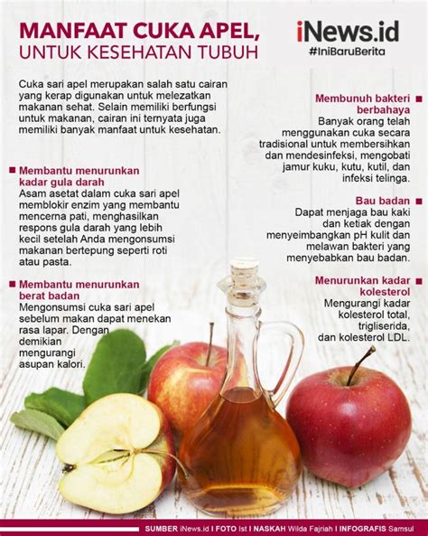 Infografis Cuka Apel Bisa Turunkan Berat Badan