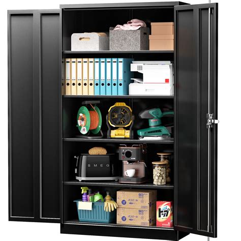 Buy Intergreat Black Metal Storage Cabinet Locking Steel Storage