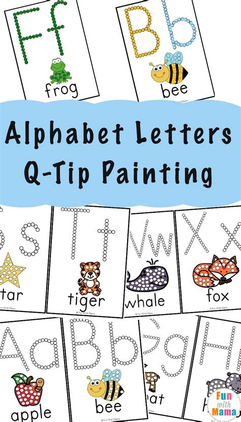 Alphabet Printables Q-Tip Painting - Fun with Mama