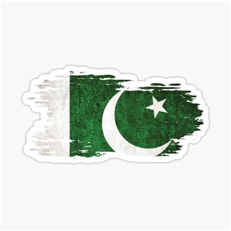 Pakistan National Flag Brush Effect Sticker For Sale By Mohja Design Redbubble