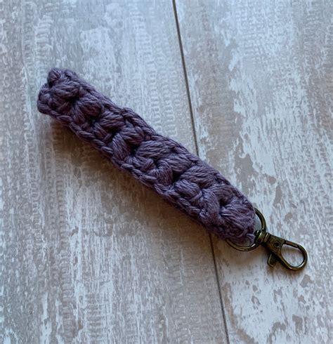 Keychain Wristlet Crochet Cotton Key Fob Etsy