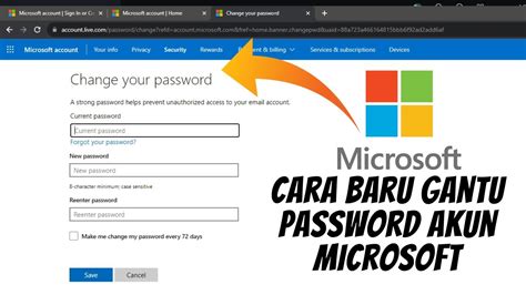 Cara Ganti Kata Sandi Akun Microsoft Di Laptop Youtube