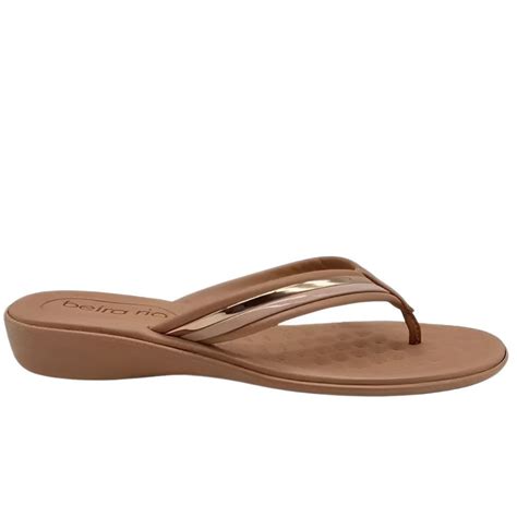 Chinelo Ortopedico Feminino Beira Rio Nude Confortavel Bege