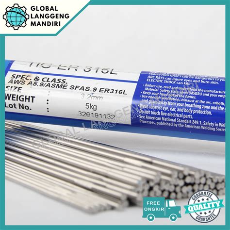 KAWAT LAS TIG ARGON 316L 3 2MM 1KG CPROWELD FILLER WELDING ROD