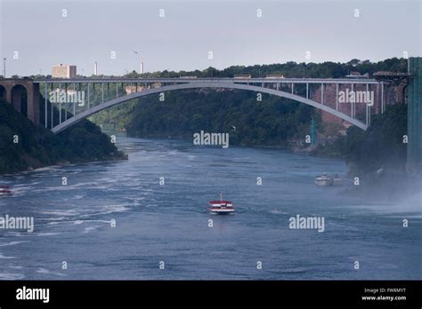 The Rainbow Bridge Over Niagara Falls River In Niagara Falls Ont On