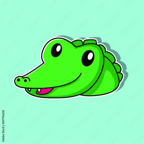 cute cartoon crocodile face illustrations, suitable for children illustrations, design elements ...