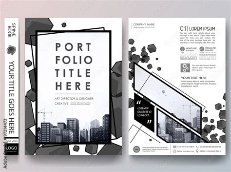 Portfolio Design Template Vector Minimal Brochure Report Business