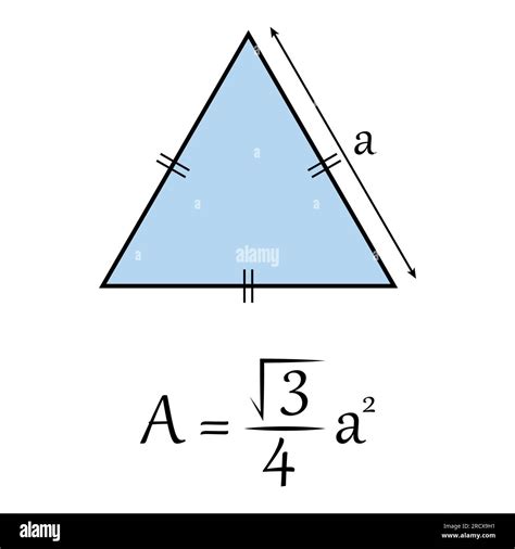 Area of equilateral triangle formula in mathematics. Vector ...