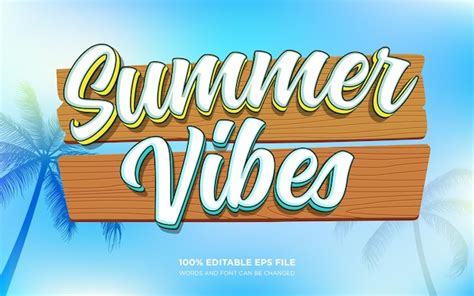 Premium Vector Summer Vibes Editable Text Style Effect