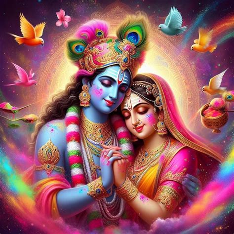 Premium Photo | Holi Radha Krishna image