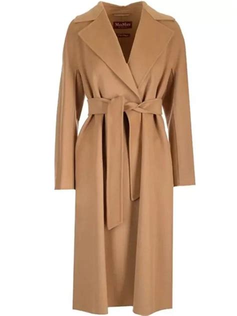 Max Mara Cles Wool Wrap Coat Brown