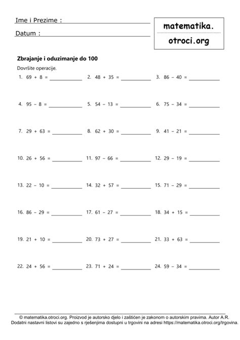 R Zbrajanje I Oduzimanje Do Matematika