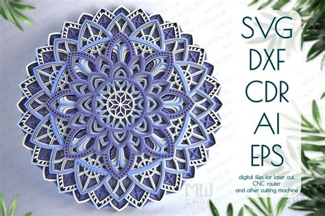 Free Laser Cutting Designs Download Circular Mandala Pattern Layered