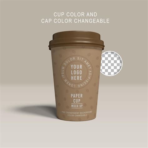 Premium Psd 3d Render Realistic Take Away Paper Cup Mockup