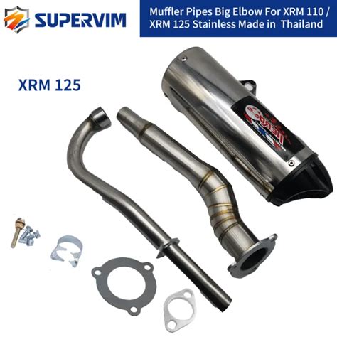 Supervim Motorcycle Racing Hero Muffler Pipe Elbow Stainless 1set For