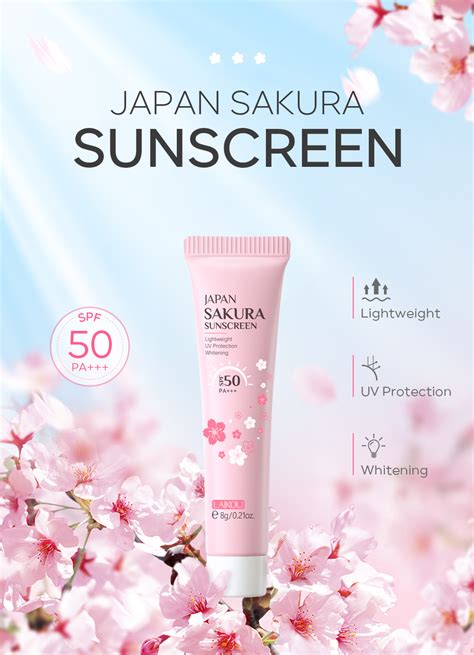 Laikou Sakura Face Body Sunscreen Spf Pa Long Lasting Waterproof