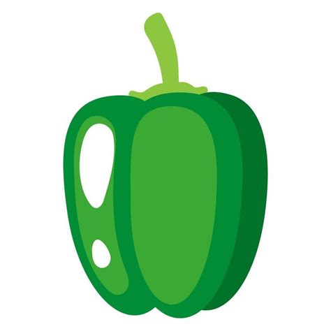 Vector De Dibujos Animados De Verduras Frescas De Pimiento Verde