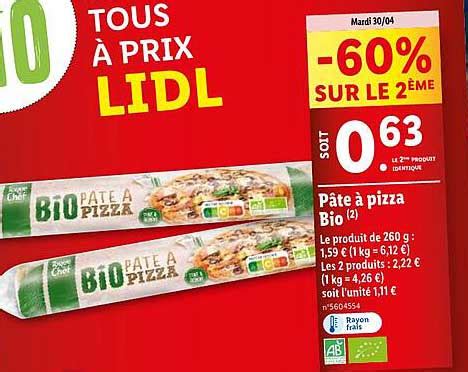 Promo P Te Pizza Bio Chez Lidl Icatalogue Fr