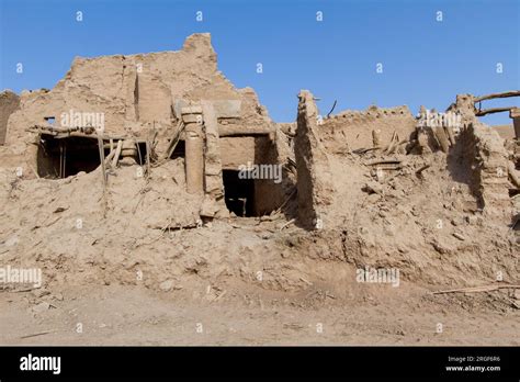 Ruins Of Ancient Arab Middle Eastern Old Town Built Of Mud Bricks Old