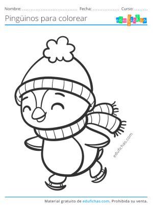 Dibujos de Pingüinos para Colorear Descargar Gratis PDF