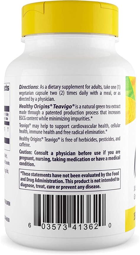 Healthy Origins Teavigo Green Tea 150mg 94 EGCG 60 Veggie Caps