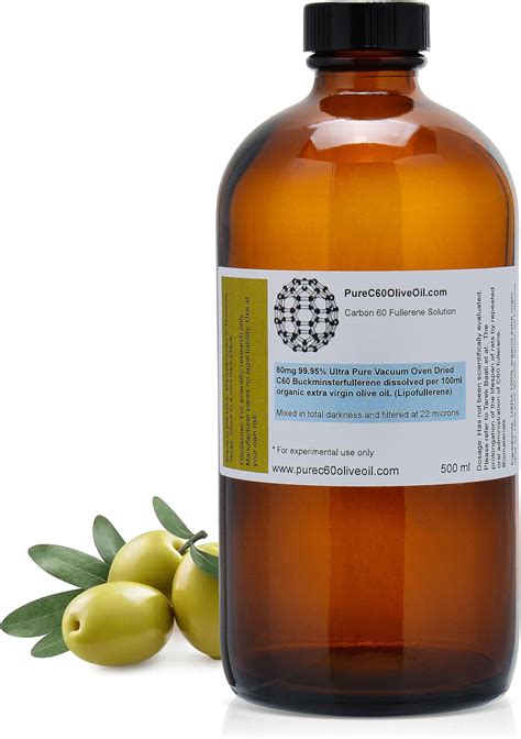 Purec60oliveoil C60 Organic Olive Oil 100ml 34 Fl Oz 9995 Carbon 60 Solvent