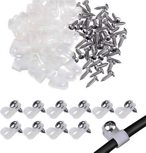 VIPMOON 100 Stücke Kabelklemmen Nylon R Typ Kabel Clips R Typ Klemmen