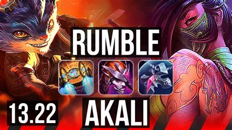 RUMBLE Vs AKALI TOP Rank 7 Rumble 7 4 15 KR Challenger 13 22