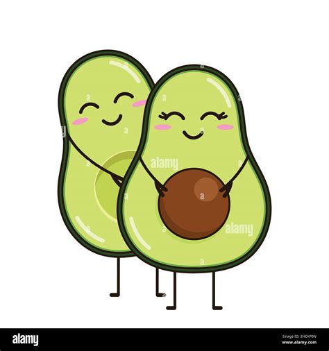 Lindo icono de vector de aguacate Ilustración de Avocado de dibujos