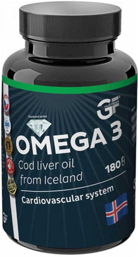 Podpora trávení a zažívání GF nutrition Omega 3 Cod Liver oil 180 kapslí