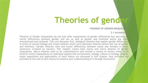 Theories Of Gender Presentationpptx