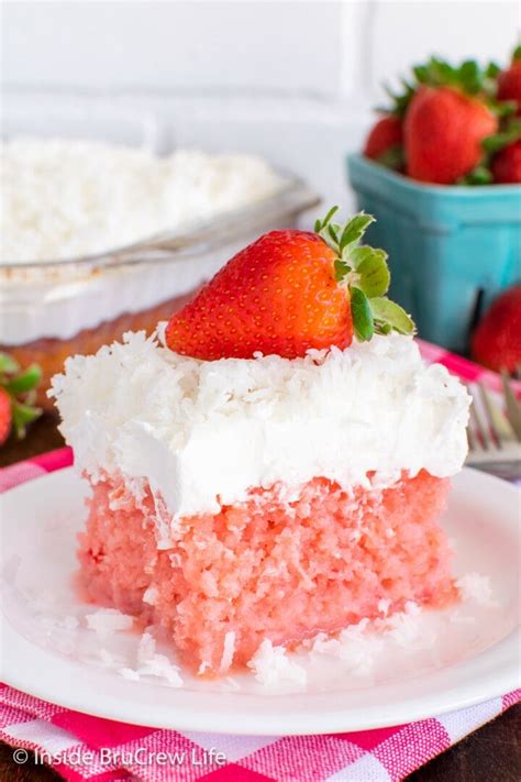 Strawberry Poke Cake With Sweetened Condensed Milk Inside Brucrew Life