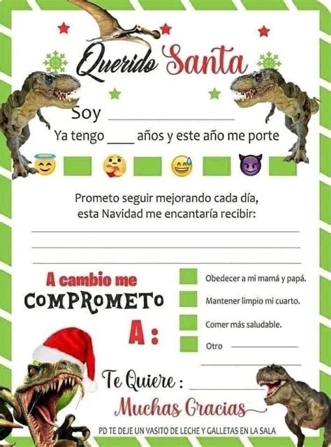 Carta A Santa Dinosaurios Feliz Navidad Fotos Carta A Santa Carta A