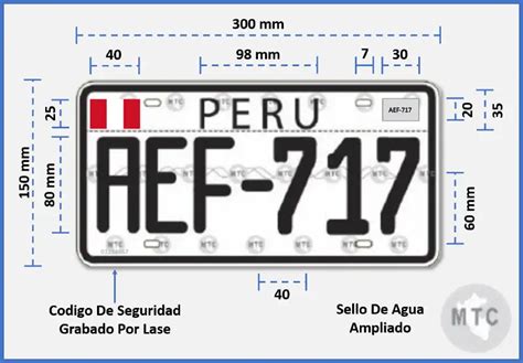 Placas vehiculares en Perú Actualizado 2024