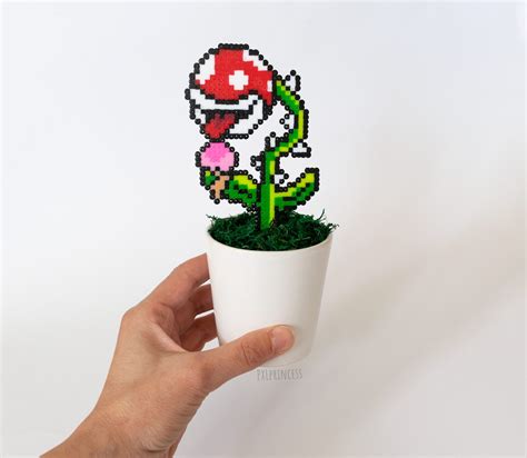 Summer Pixel Plant In A Pot Piranha Plant Perler Super Mario Etsy