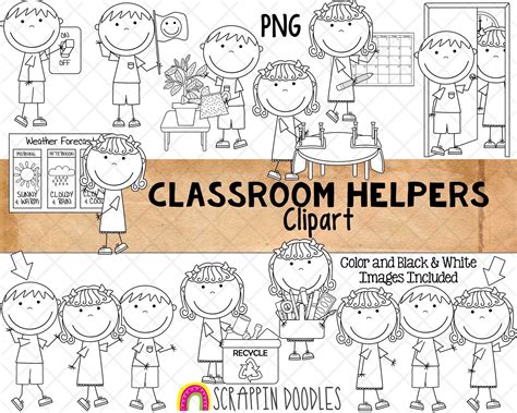 Classroom Helpers Clipart Kids Doing Classroom Chores Clipart