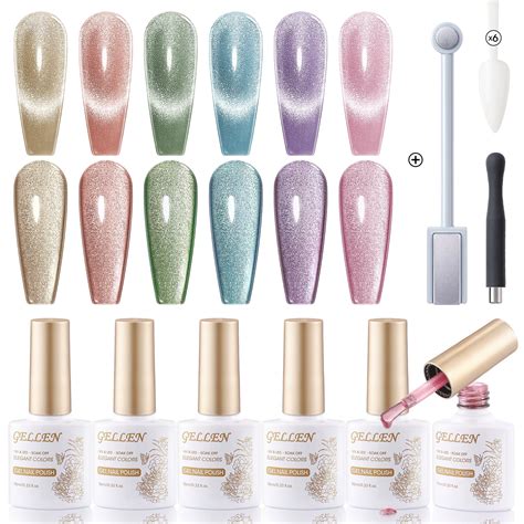 Gellen Cat Eye Gel Nail Polish Kit Colors Macaron Cat Eye Gel Polish