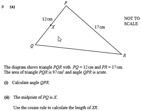 SOLVED 12 Cm NOT TO SCALE 17 Cm The Diagram Shows Triangle PQR With PQ