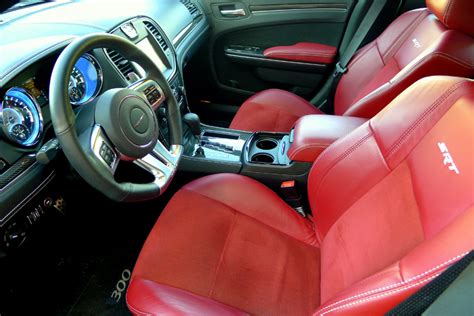 Red leather interior of 2012 Chrysler 300 SRT8 | Alain Gayot Photos Gallery