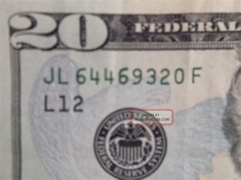 Error 20 Dollar Bill Serial Number Blotched