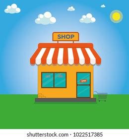 Storefront Vector Illustration Flat Style Online Stock Vector (Royalty Free) 1022517385 ...