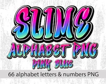 Sideways Blue Pink Color Alphabet Letters Numbers PNG File