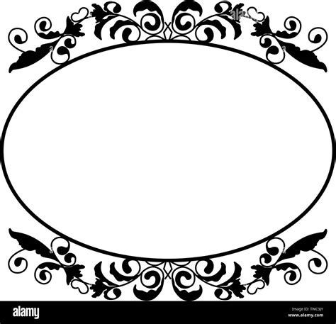 Vector vintage circle border frame engraving with retro ornament Stock ...