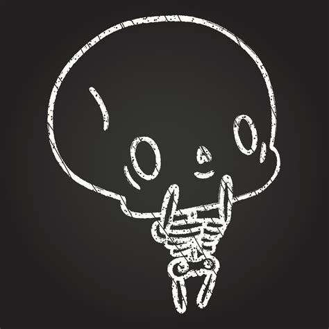 Cute Skeleton Chalk Drawing 13117428 Vector Art At Vecteezy