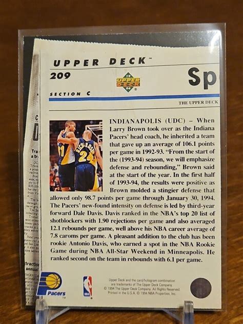 Upper Deck Special Edition Dale Davis Indianapolis Pacers