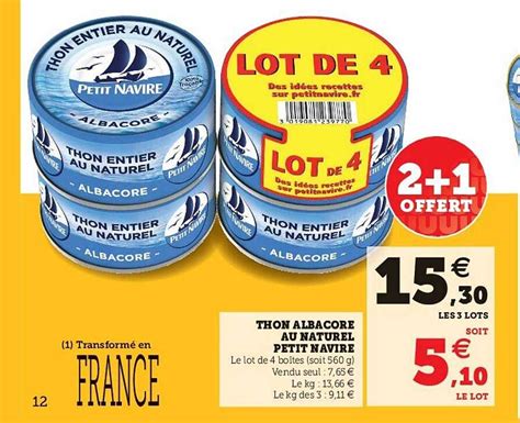 Promo Thon Albacore Au Naturel Petit Navire Chez U Express ICatalogue Fr