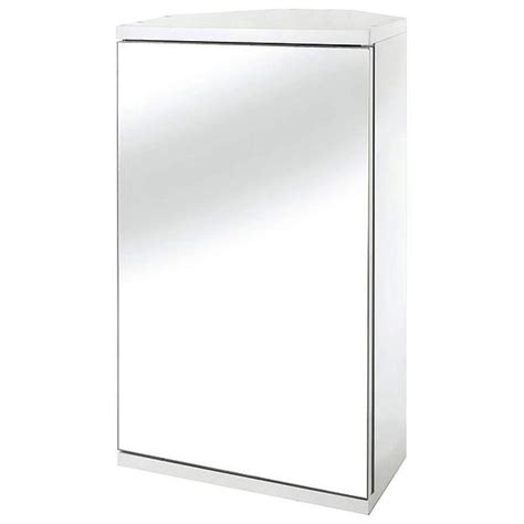 Croydex Simplicity Self Assembly White Corner Mirror Cabinet