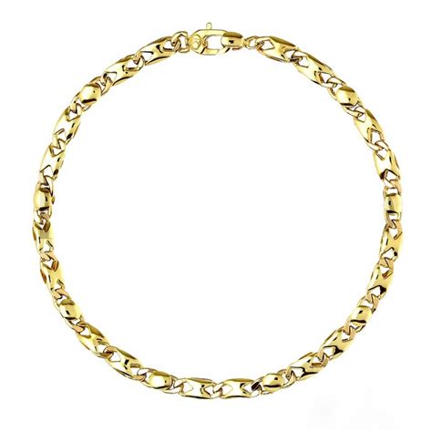 Bracciale Catena Piatta Da Uomo In Oro Giallo Kt