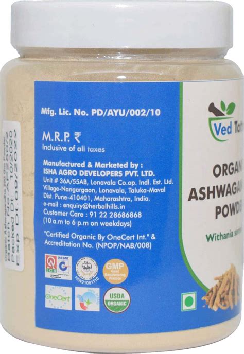 Buy Ved Tattva Organic Ashwagandha Powder Gms Pack Of Online