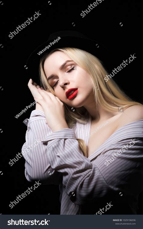 Romantic Blonde Woman Wearing Blouse Naked Stock Photo Shutterstock
